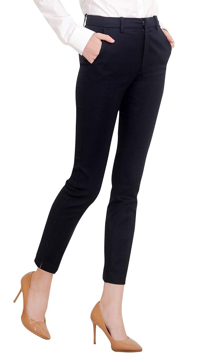 Marycrafts Women's Work Ankle Dress Pants Trousers Slacks (6, Black) - Image 1